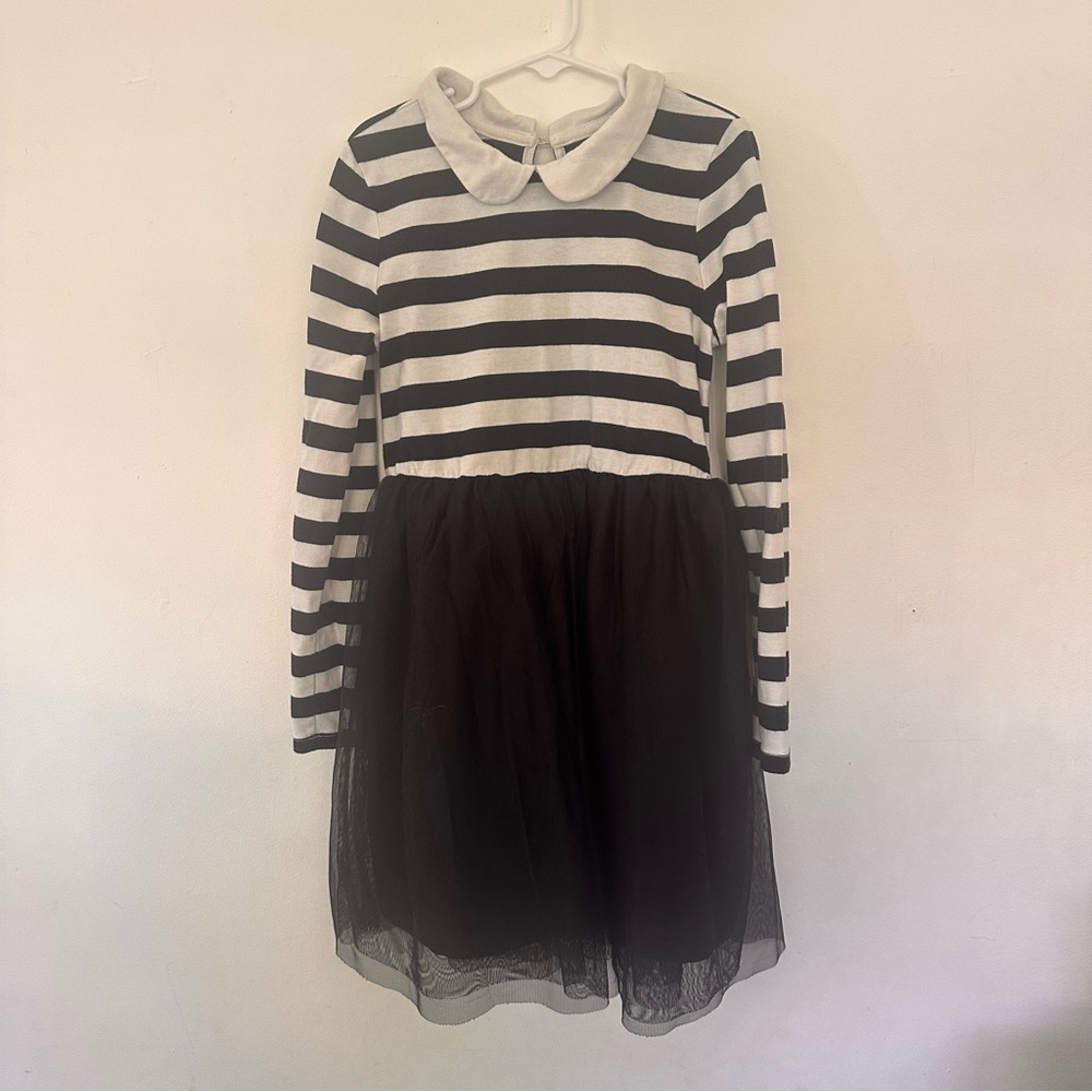 Cat & Jack Black and White Striped Dress Size 8 Girls